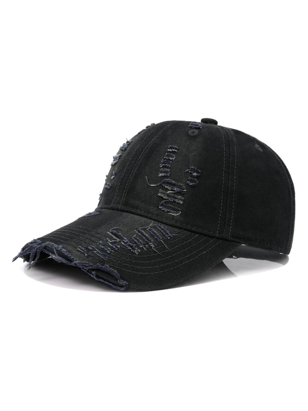 Vintage Distressed Baseball Cap for Women Men Ripped Washed | Black | Size OS